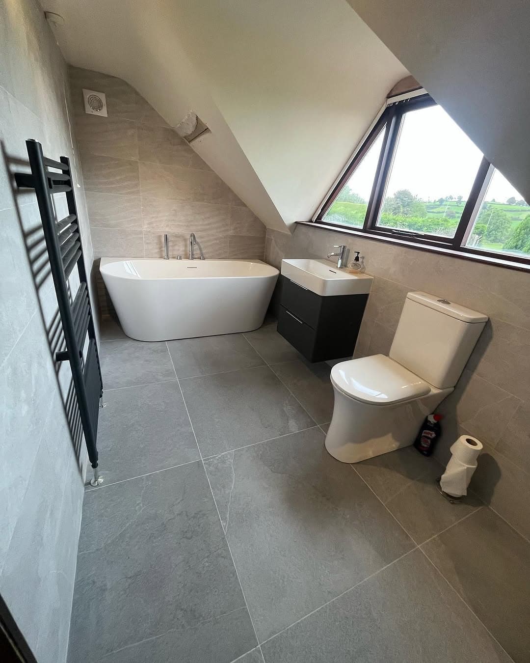 Completed bathroom renovation by Stubbs Construction